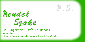 mendel szoke business card
